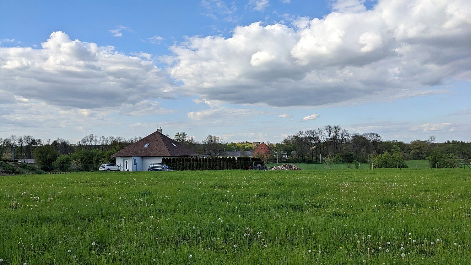 Pozemek Chuchelná pohled shora